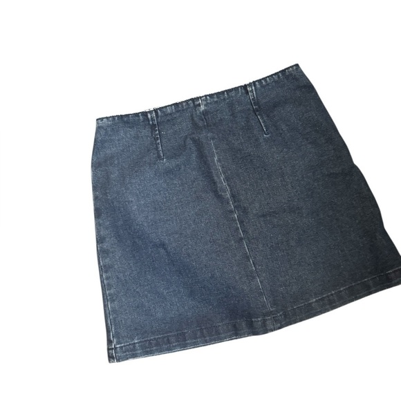 Y2K VINTAGE FOREVER 21 Women’s SZ M Pleated Denim Blue Jean Mini Skirt Festival - Picture 4 of 13